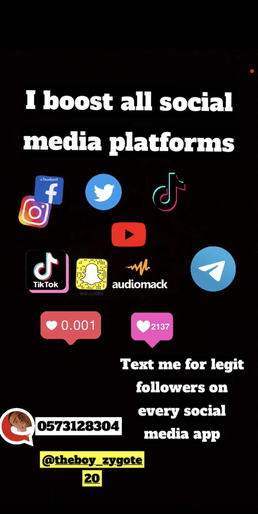 Boosting of all social media platforms