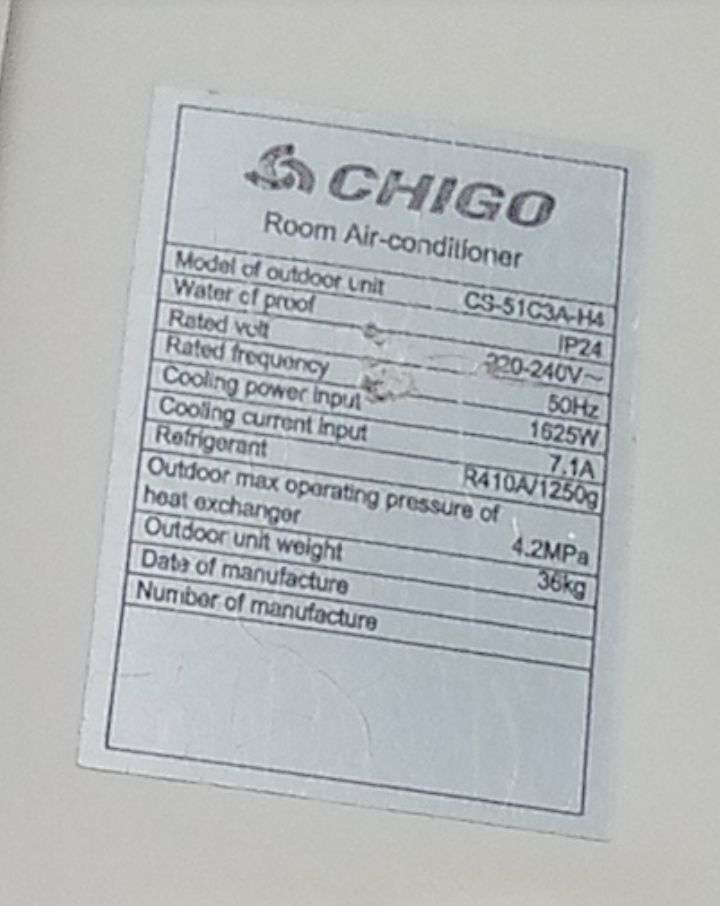 Chigo Air Conditioner 2.0hp Slightly Used