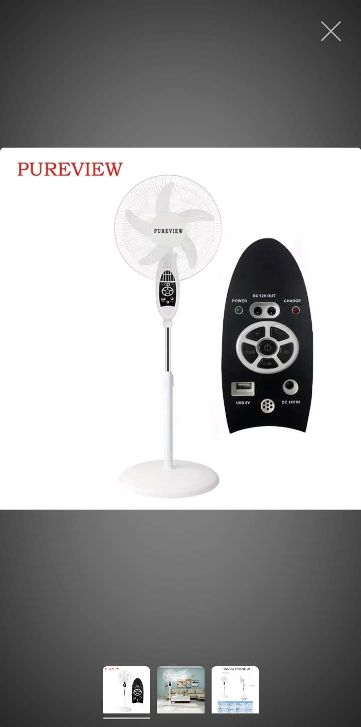 Rechargeable standing fan