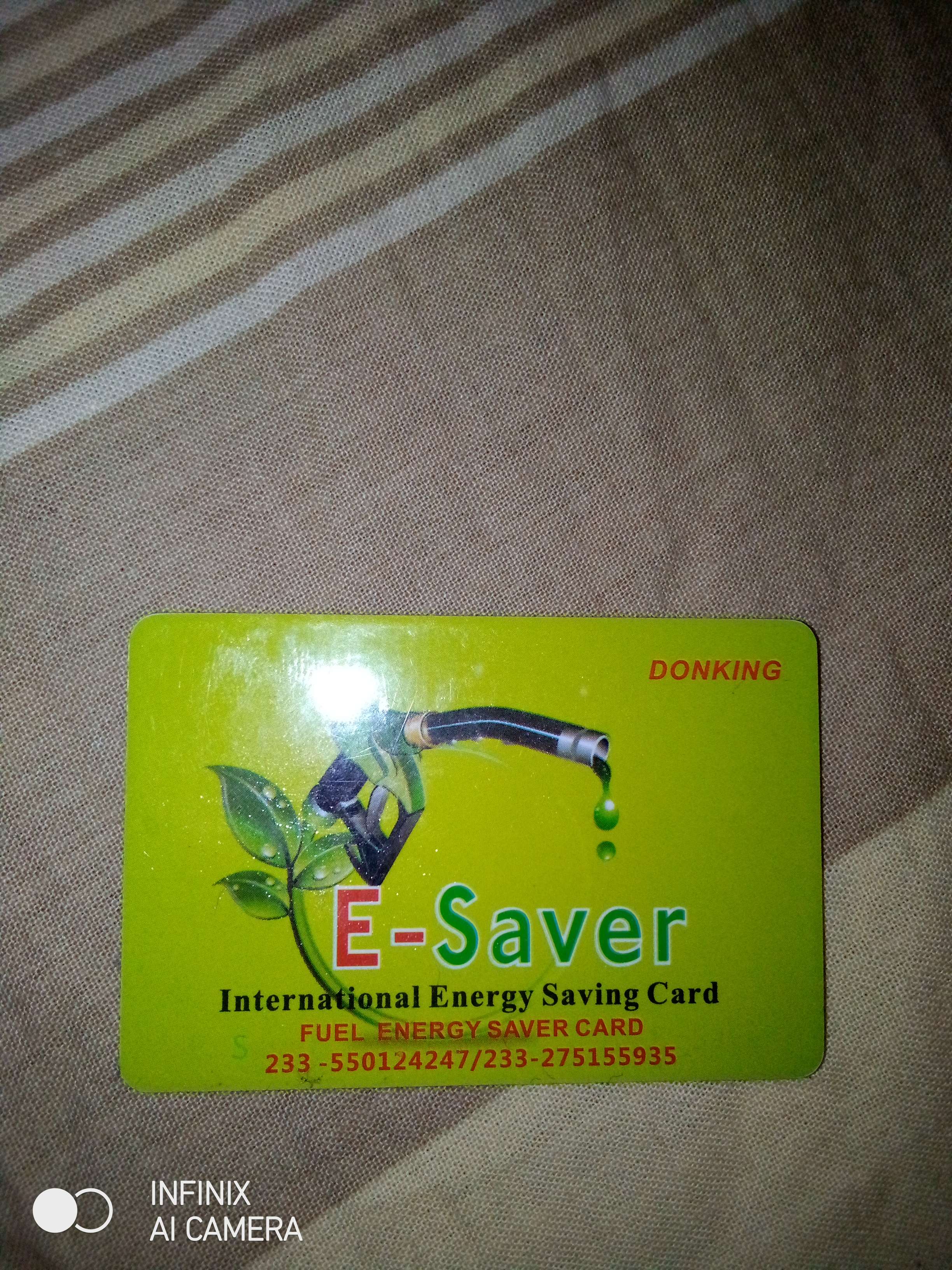 Fuel, diesel, electricity saver cards